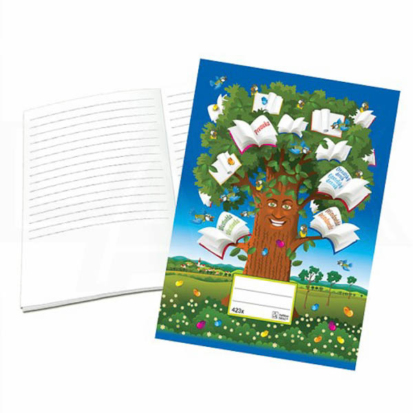 zošit so špeciál. lineatúrou A4/20 list.