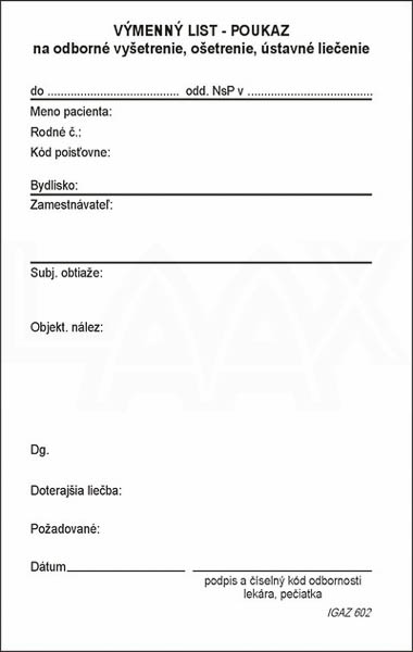 výmenný list sypaný  A6 / 100 list.